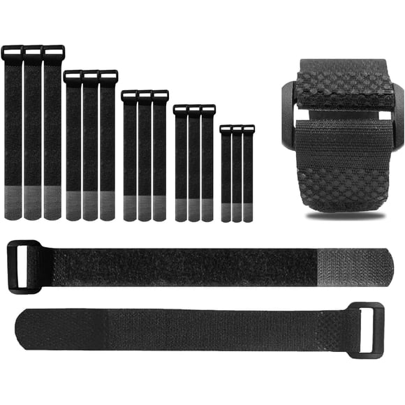Cinch Straps For Organizer Or Storage, Velcro Adjustable Length Cable Ties With Buckle, Reusable Fastening Straps, Easy To Use And Cut To Length For Cable Management, Prevent Cable Tangles, 35 Pieces