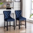 thumbnail image 2 of Avara 24" Tufted Velvet Counter Stool with Black Legs (Set of 2), 2 of 5