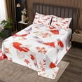 thumbnail image 2 of Erosebridal Oriental Koi Fish Coverlet Set King,Japanese Style Bedding Set,Red Floral Decor,Ultra Soft,3 Pieces, 2 of 5