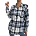 thumbnail image 1 of EQWLJWE Liquidation d'Été! Veste Décontractée d'Automne pour Femmes, Veste à Carreaux Classique Imprimée à Manches Longues avec Poches, Vestes d'Été Automne pour Femmes, 1 of 5