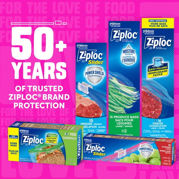 新品未使用　LEAP スリーピングクリームパック　2箱 Ziploc® Slider Storage Bags with Power Seal Technology, Large, 15