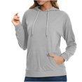 thumbnail image 1 of Swstbby Liquidation d'Automne! Hauts d'Automne pour Femmes Grande Taille, Chandail à Capuche à Manches Longues Col Rond Couleur Unie Gris TG, 1 of 4