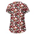 thumbnail image 3 of TIMIFIS Blouse d'Uniforme Imprimée de Noël pour les Fêtes, Hauts d'Uniforme Imprimés d'Halloween, Bonhomme de Neige, Manches Courtes, Col en V, Tunique de Soins Infirmiers, Blouse d'Uniforme de Travail avec Poches - Blanc Automne/hiver, 3 of 4