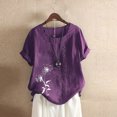 thumbnail image 1 of Babysbule Hauts pour Femmes Liquidation Mode Femmes Été Ample Imprimé T-Shirt à Col Rond Manches Courtes Blouse Décontractée Hauts, 1 of 3
