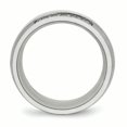 thumbnail image 2 of Bague en Céramique Blanche Polie en Acier Inoxydable CZ Taille 8, 2 of 7