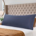 thumbnail image 2 of PiccoCasa Microfiber Body Striped Pillowcase Soft Durable Navy Blue 20" x 60", 2 of 7