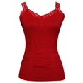 thumbnail image 1 of Womens Lace Trim Camisoles - Red, 1 of 2