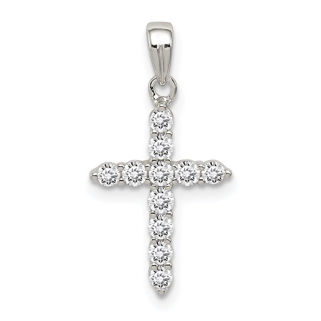 Pendentif Croix en Zircon Cubique Argent Sterling 925