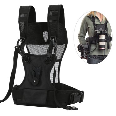 Fdit Sangle Double Caméra, Harnais de Poitrine Multi-Porteur, Sangle de Caméra Double Nylon Durable Confortable Réglable Harnais de Poitrine Multi-Porteur Respirant