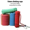 thumbnail image 2 of TFixol High-Strength 10mm Nylon Climbing Rope for Outdoor Adventures, Rescue, and High-Altitude Operations - Durable, Low Elasticity, 850kg Load Capacity (Red, 10m), 2 of 6