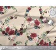 thumbnail image 3 of Soimoi White Georgette Viscose Fabric Ranunculus & Penoy Floral Print Print Fabric by the Yard 44 Inch Wide, 3 of 3