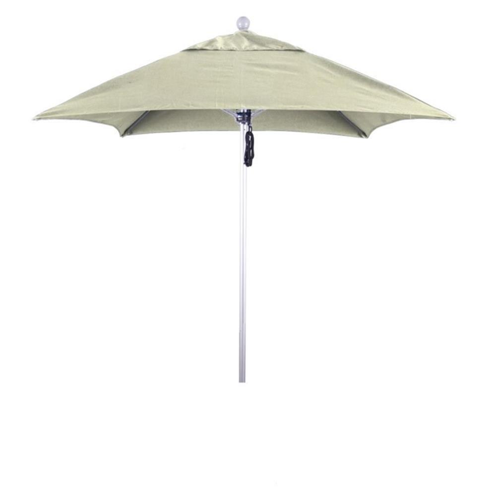 California Umbrella Venture 6' Silver Market Umbrella in Natural