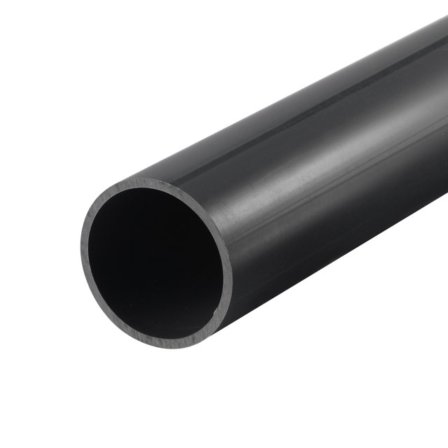 Uxcell Rigid Round Pipe Black High Impact for Water Pipe 1.42 x 1.57"