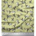 thumbnail image 1 of Soimoi Moss Georgette Fabric Leaves,Flower & Humming Bird Print Fabric by Yard 42 Inch Wide, 1 of 3
