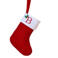 thumbnail image 1 of Christmas Tree Decorative Socks With Embroidered Initial Letters Red Green White Knit Stockings, 1 of 2