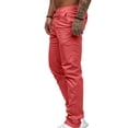thumbnail image 4 of LOVZFMLL Men's Pants Fashion Men's Casual Button Open Straight Solid Color Trousers Pants, 4 of 5