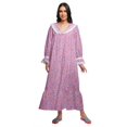 thumbnail image 1 of Moomaya Chemise de Nuit Maxi Boutonnée à Manches Longues Imprimée en Coton pour Femmes, 1 of 5