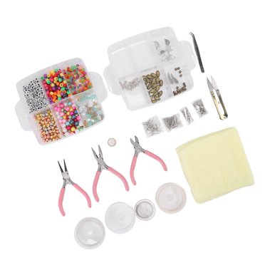 Loose Beads Jewelry Making Set, Decorations Jewelry Making Supplies Complete Set with Storage Box for Studio