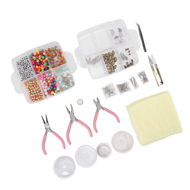 Loose Beads Jewelry Making Set, Decorations Jewelry Making Supplies Complete Set with Storage Box for Studio