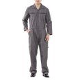 thumbnail image 1 of TOPTIE Men's Twill Action Back Coveralls Zipper Coverall Regular-Gray-L Regular, 1 of 8