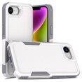 thumbnail image 1 of KOMI Designed for iPhone 16e Case, [with Screen Protector] [Military Grade Drop Protection] Heavy Duty Full-Body Shockproof Phone Case, White (PC) + Grey (TPU), 1 of 5