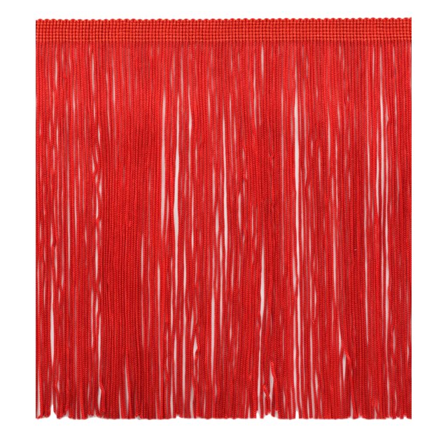 8" (20cm) long Chainette Fringe Trim (Style# CF08), Cherry Red #E6 (Bright Red) 27 Yards (82 ft/25m)