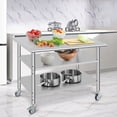 thumbnail image 3 of EDTara Stainless Steel Work Table with Wheels, Heavy Duty Kitchen Prep Workbench, NSF Commercial Table with Adjustable Undershelf for Hotel & Garage, 3 of 9
