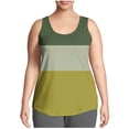 thumbnail image 1 of Swstbby Soldes d'Été! Hauts d'Été pour Femmes Grande Taille, Mode Décontractée Imprimée Ample Débardeur Col Rond Jaune TTTTG, 1 of 4