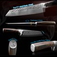 thumbnail image 2 of Professional Kitchen Knives, 3PC Chef Knife Set Sharp Knives for Kitchen High Carbon Stainless Steel Hammered Blade, Japanese Cooking Knife, 2 of 7