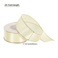 thumbnail image 2 of Unique Bargains 1 1/2 Inch 25 Yard Wide Satin Ribbon with Gold Edges Grosgrain Fabric Ribbon for Gift Wrapping, Cream White, 2 of 7