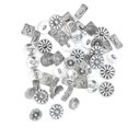 thumbnail image 4 of Button, Silver Round Sewing Button Tetragonum Flower Shape Mixed Antique  For Suits Coats For Shirts Suspenders For Belts Bags, 4 of 8
