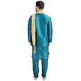 thumbnail image 2 of Ensemble Kurta-Pyjama et Foulard pour Homme, Robe de Fête Indienne (Turquoise, M), 2 of 6
