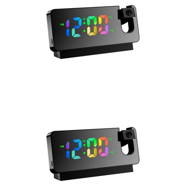 relayinert 1/2/3/5 Stylish Digital Projection Alarm Clock with Adjustable Brightness for All Ages Black Type A 2PCS