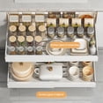 thumbnail image 2 of Expandable Pull Out Cabinet Organizer – Heavy Duty Slide Out Drawer, Adjustable Design, Adhesive Film, Space-Saving Kitchen Pantry Storage – Trumpet White (32-52cm) DG-70183-WH, 2 of 7