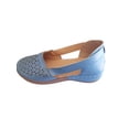 thumbnail image 3 of Woobling Ladies Wedges Solid Color Sandals Slip On Shoes Breathable Travel Blue 7, 3 of 3