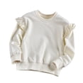 thumbnail image 1 of MeetoTime Sweat à Manches Volantes pour Enfants Col Rond Décontracté Ample Couleur Unie pour Bébés Filles 2-8 Ans, 1 of 3