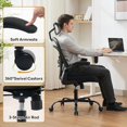 thumbnail image 1 of Ergonomic High-Back Mesh Office Chair – Adjustable Lumbar Support, Reverse-Up Armrests, Removable Headrest, Wide Seat, 300lbs Capacity, Swivel Rocking Desk Chair, Black Frame | Black Web, 1 of 7
