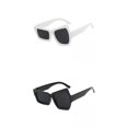 thumbnail image 1 of idealsgarden 2 Pcs Lunettes de Soleil de Fête à la Mode Style Hommes Femmes Résine Cadeau de Fête Blanc Noir, 1 of 8