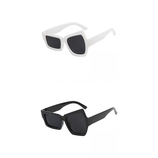 idealsgarden 2 Pcs Lunettes de Soleil de Fête à la Mode Style Hommes Femmes Résine Cadeau de Fête Blanc Noir