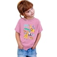 thumbnail image 2 of PMVFHDE T-Shirts Garçons Garçon et Fille Mode Décontractée Imprimé Col Rond Ample Manches Courtes T-Shirt Haut Rose, 1-2 Ans, 2 of 3