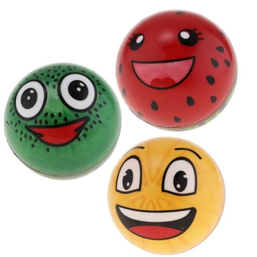 HILABEE Lot de 3 Balles Gonflables en PVC de 3 Pouces Balles Souples Balles Jouets pour Enfants et Bébés Cadeaux Fruit