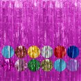 thumbnail image 1 of relayinert Premium Tinsel Foil Fringe Curtains For Stunning Backdrops Glittering Backdrops Versatile Purple 8.2ft,1pc 2Set, 1 of 1