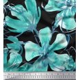 thumbnail image 1 of Soimoi Green Rayon Fabric Floral Printed Craft Fabric by The Yard 42 Inch Wide, 1 of 3