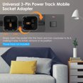 thumbnail image 2 of Amdohai Universal 3-Pin Track Sockets Power Track Socket Outlet Versatile Electric Mobile Track Socket Power Track Adapter, 2 of 8