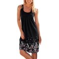 thumbnail image 1 of Robe d'Été pour Femme Imprimée Longueur Genou Sans Manches Col Rond Robe de Plage Robe d'Été Ample (TTG), 1 of 6