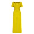thumbnail image 4 of Birdeem Womens One Line Neck Waist Loose Straight Jumpsuit Versatile Pants, 4 of 5