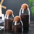 thumbnail image 2 of Storage Bottle Anti-deform Durable Waterproof Cork Stopper Bean Sugar Glass Jar for Coffee, 2 of 8