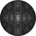 thumbnail image 1 of Ahgly Company Tapis Rond Lavable en Machine Intérieur Transitionnel Noir Nuit, 4 Pieds Rond, 1 of 7