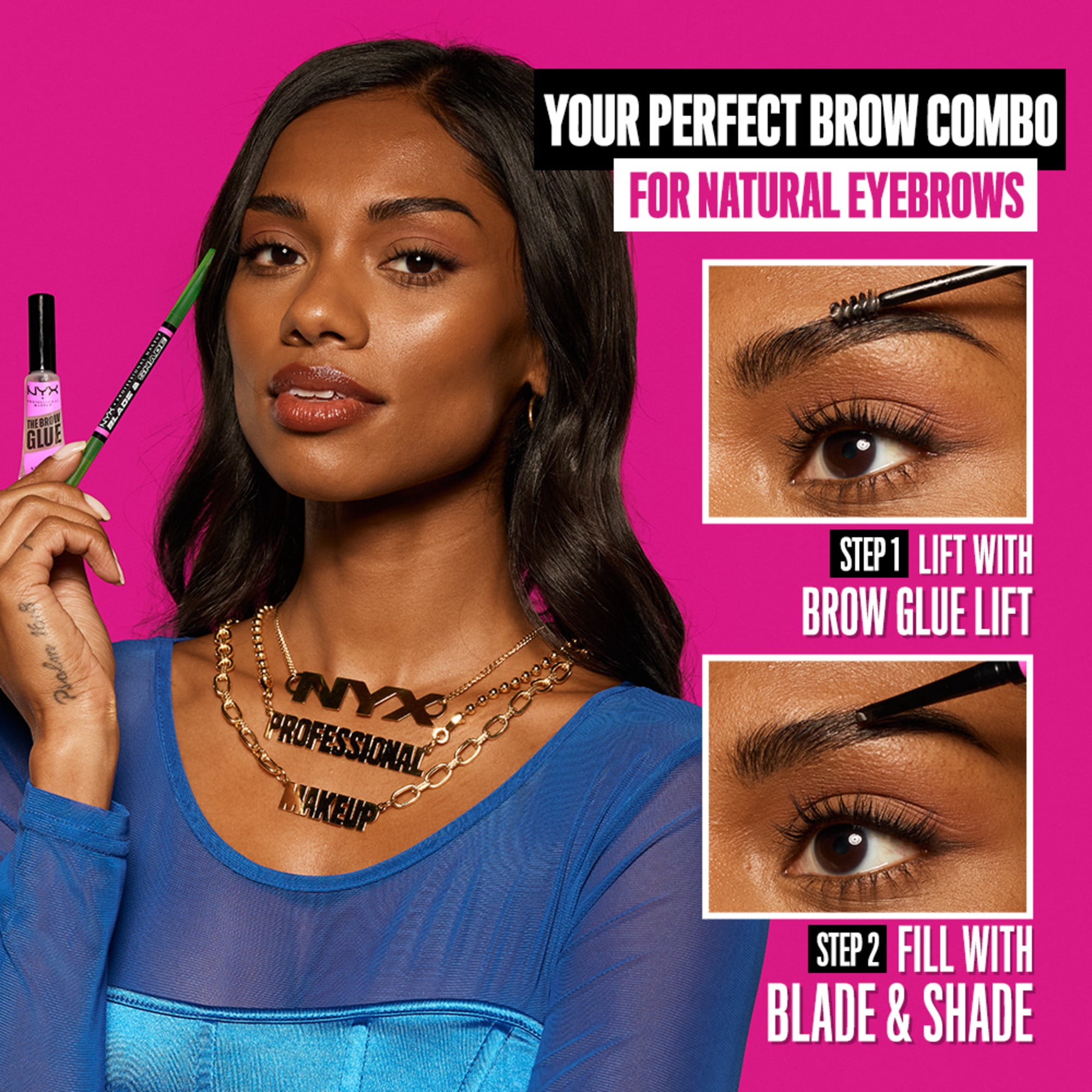 NYX Professional Makeup Crayon à sourcils double côtés Blade & Shade