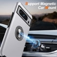 thumbnail image 3 of KOMI for Google Pixel 8 Pro Case, Slim Tough Rugged Shockproof Protective Pixel 8 Pro Phone Case with Metal Ring Kickstand for Google 8 Pro Case, Silver, 3 of 5